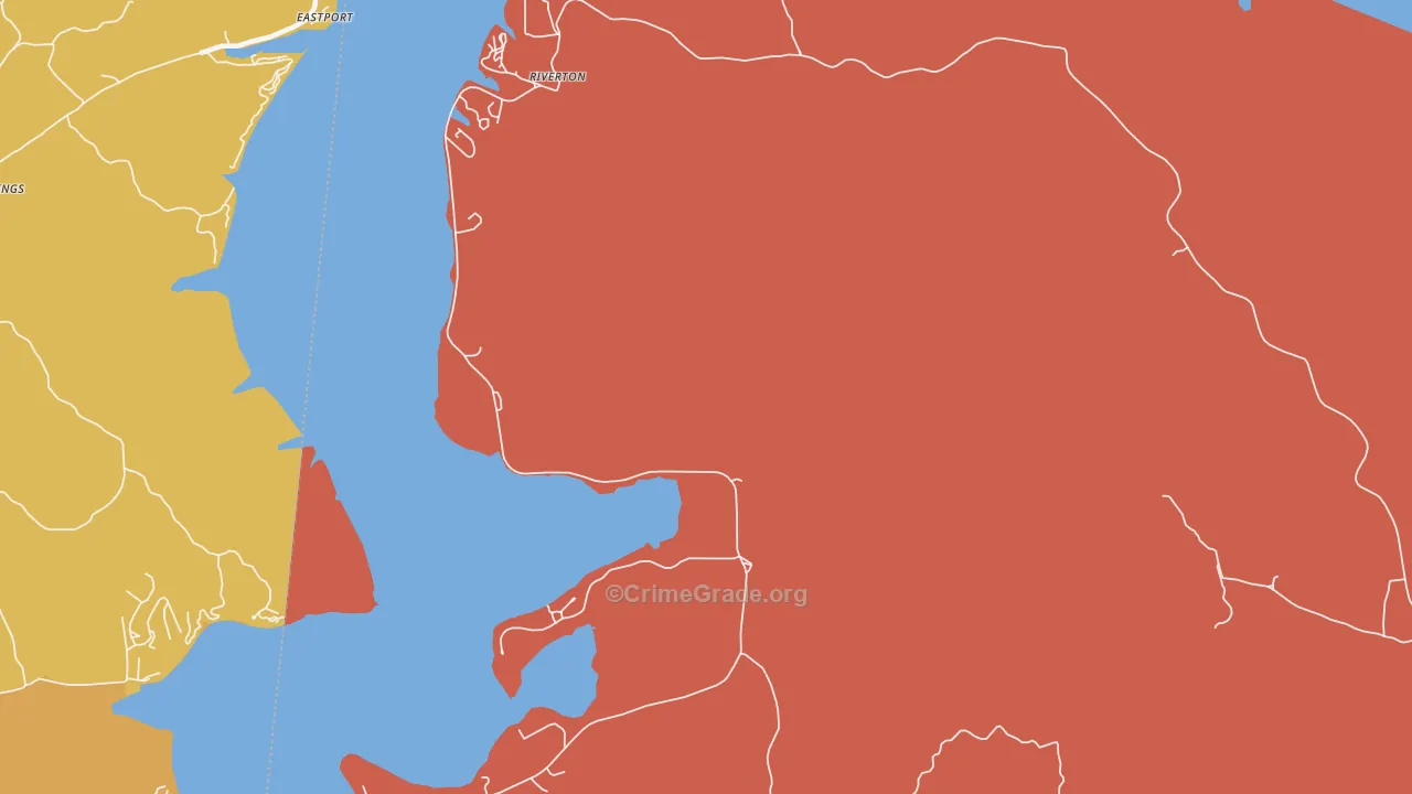 Riverton, AL Map of Robbery Rates