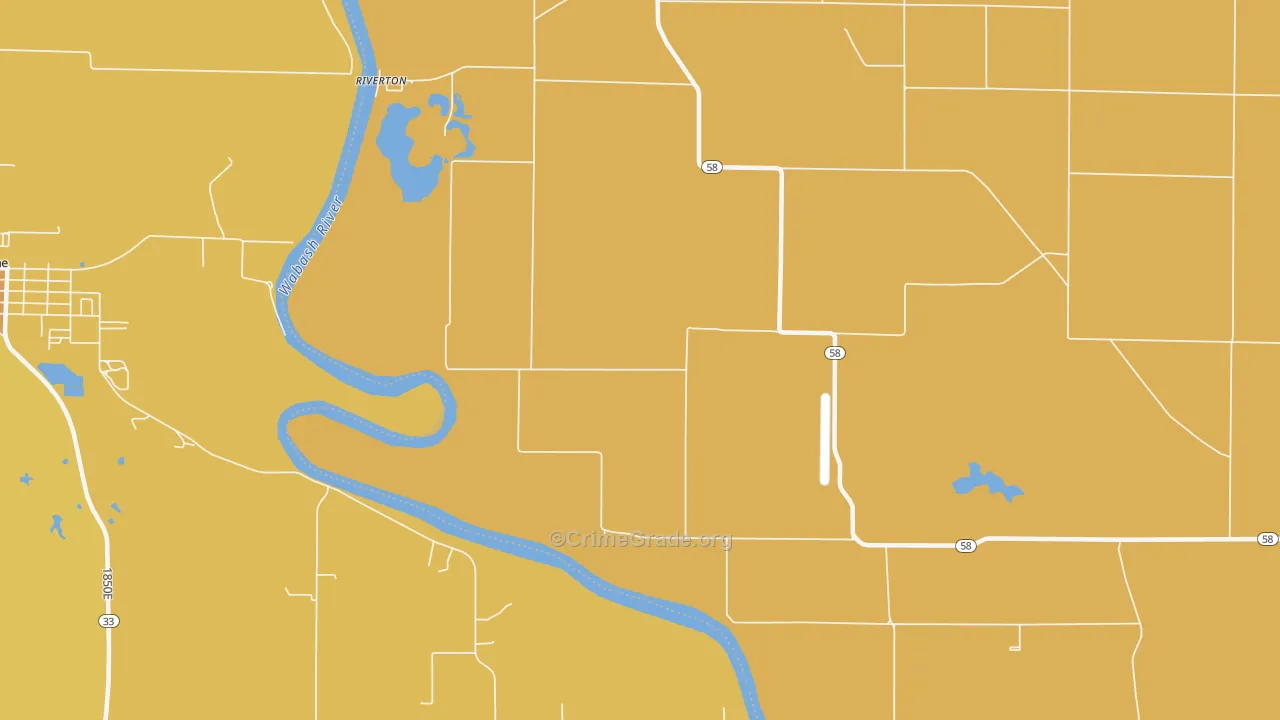 Riverton, IN Map of Robbery Rates