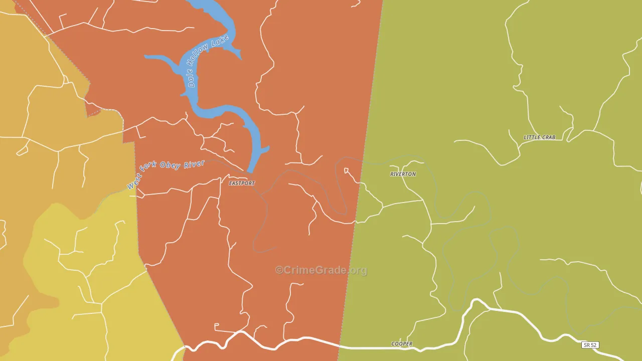 Riverton, TN Map of Robbery Rates