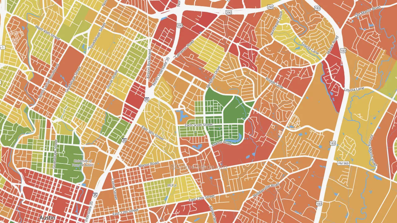 Rmma, Austin, TX Map of Robbery Rates
