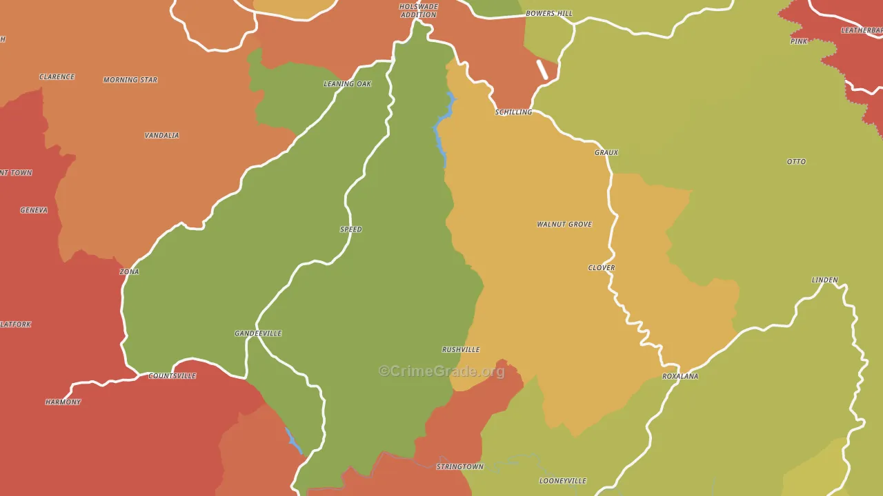Roane County, WV Map of Robbery Rates