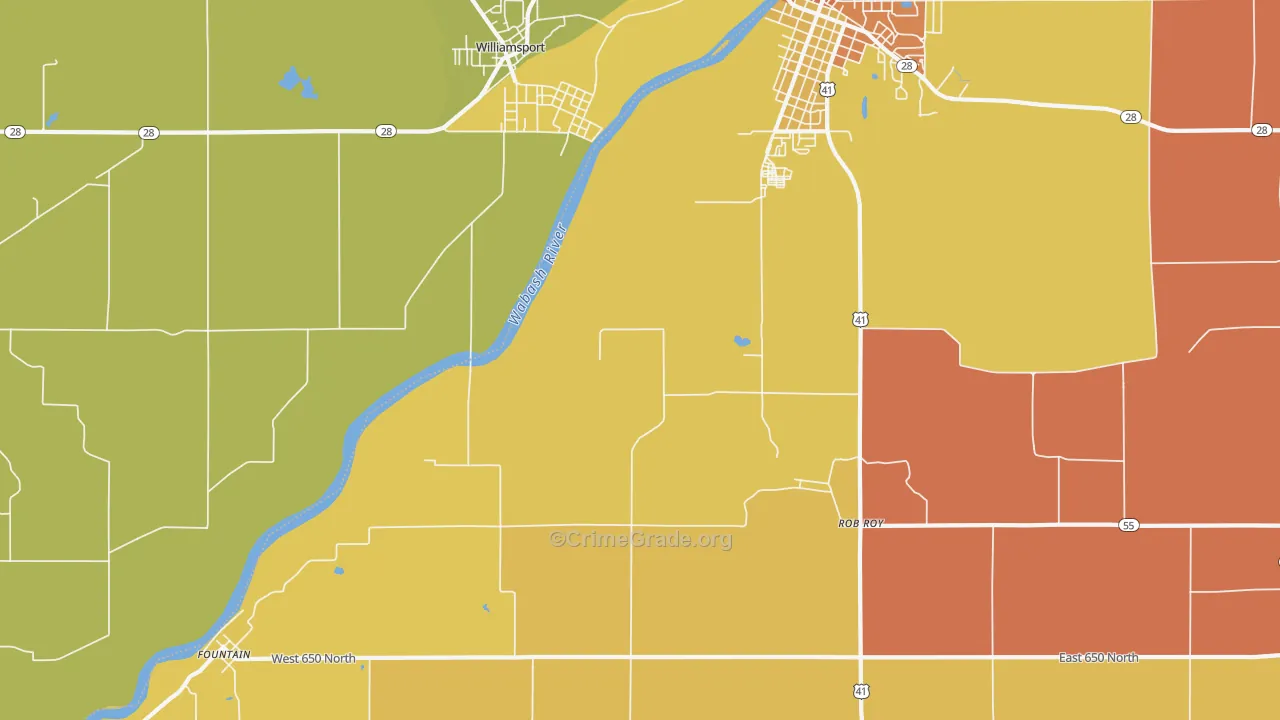 Rob Roy, IN Map of Robbery Rates