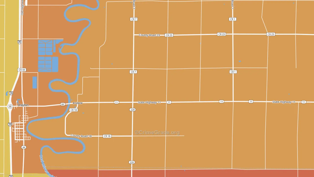 Robbin, MN Map of Robbery Rates