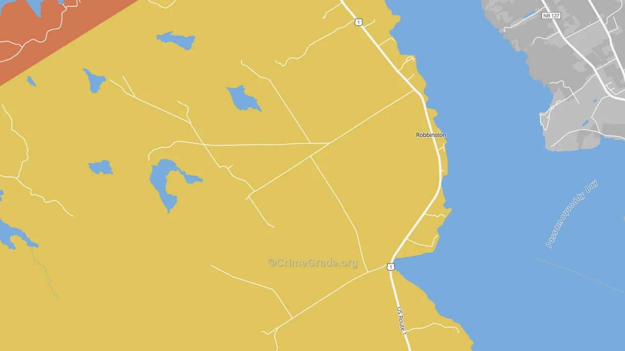 Robbinston, ME Map of Robbery Rates