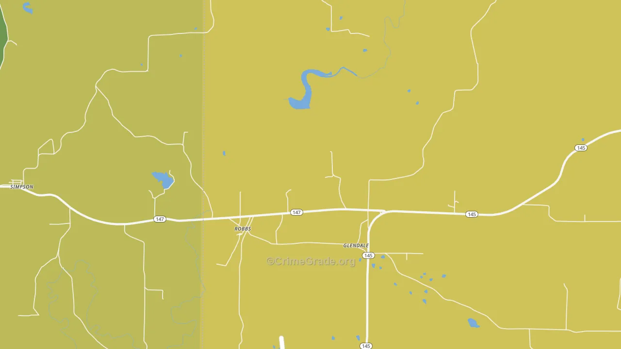 Robbs, IL Map of Robbery Rates