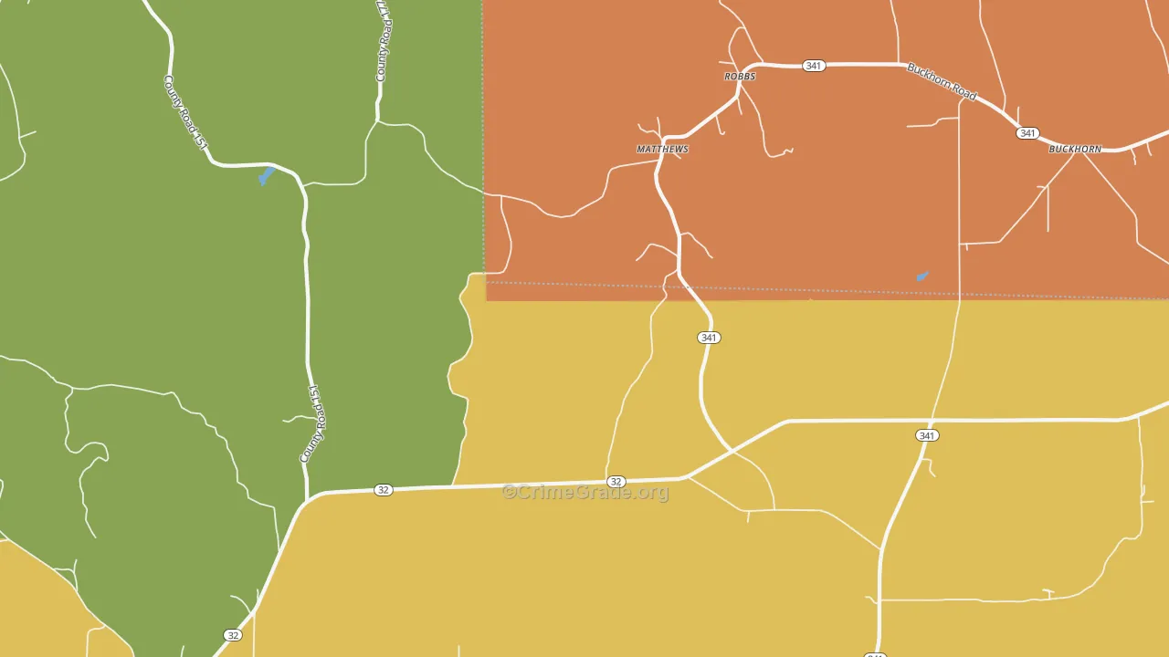 Robbs, MS Map of Robbery Rates