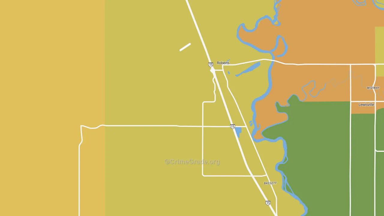 Roberts, ID Map of Robbery Rates