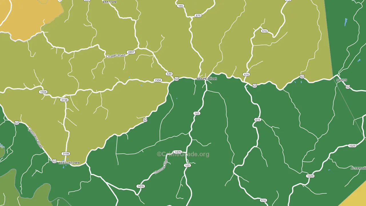 Robertson County, KY Map of Robbery Rates