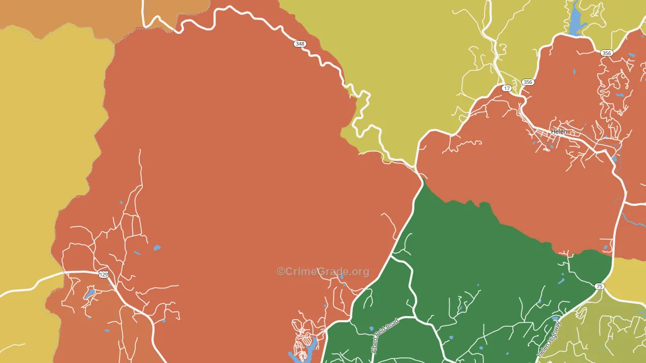 Robertstown, GA Map of Robbery Rates
