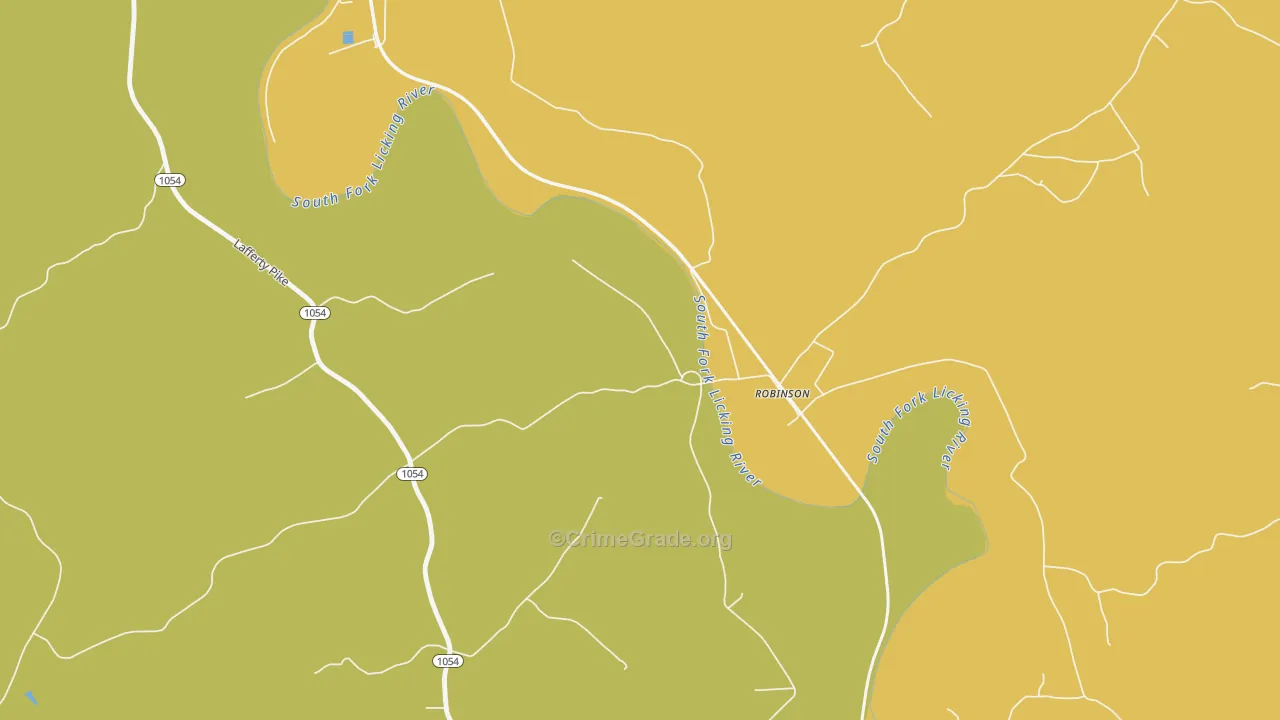 Robinson, KY Map of Robbery Rates