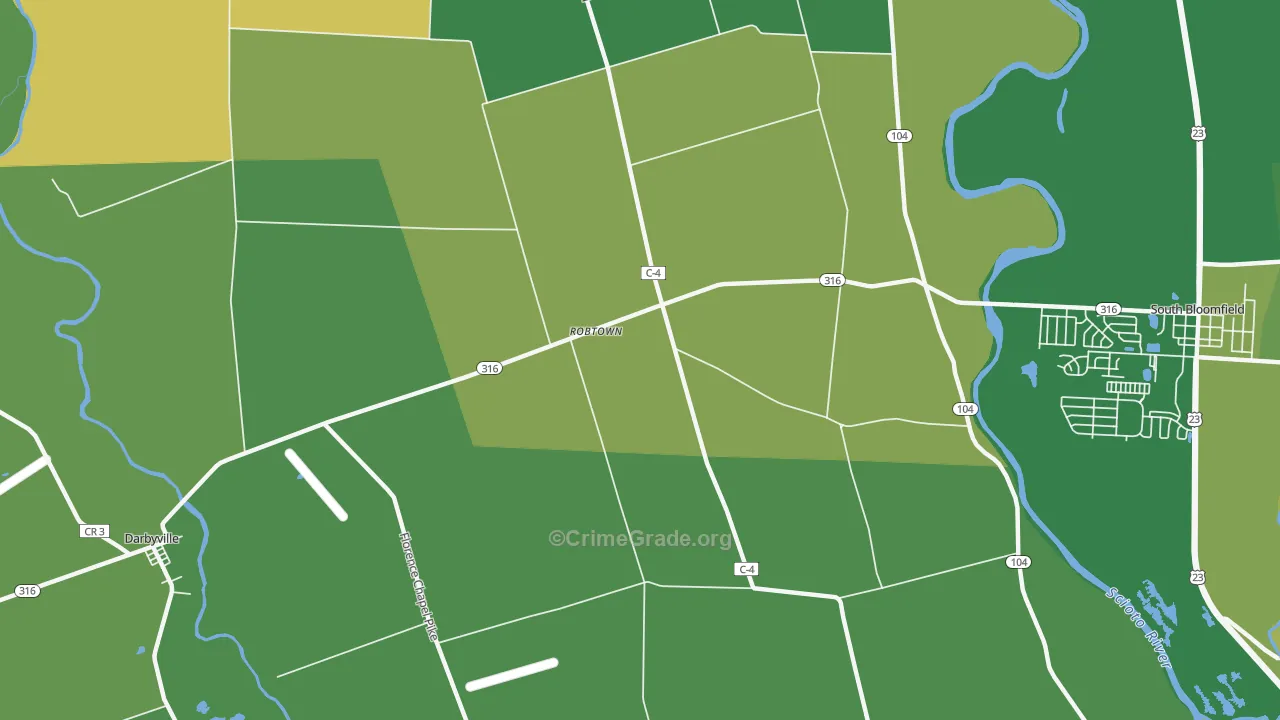 Robtown, OH Map of Robbery Rates