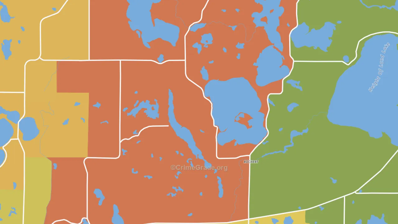 Rochert, MN Map of Robbery Rates