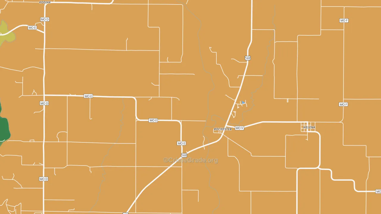 Rochester, MO Map of Robbery Rates