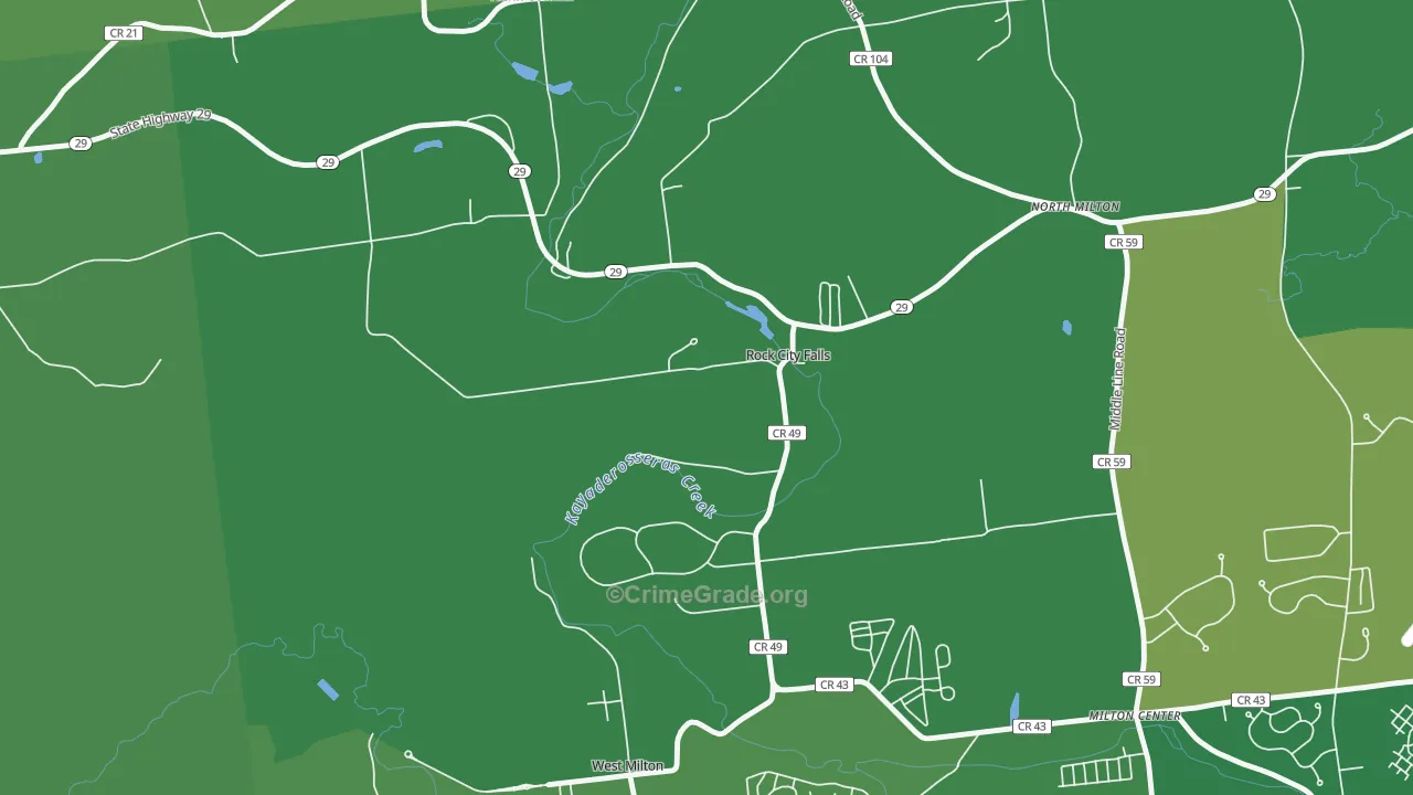 Rock City Falls, NY Map of Robbery Rates