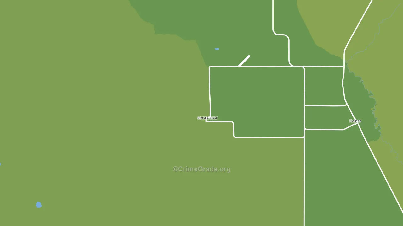 Rock Creek, OR Map of Robbery Rates