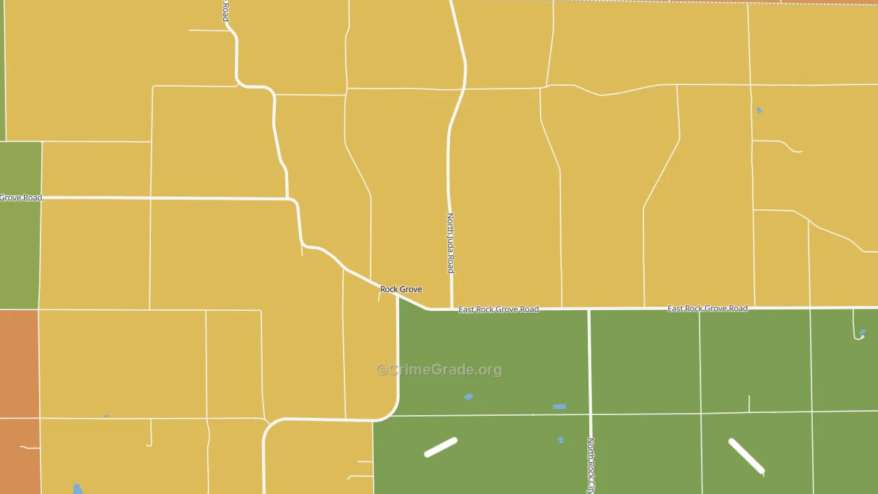 Rock Grove, IL Map of Robbery Rates