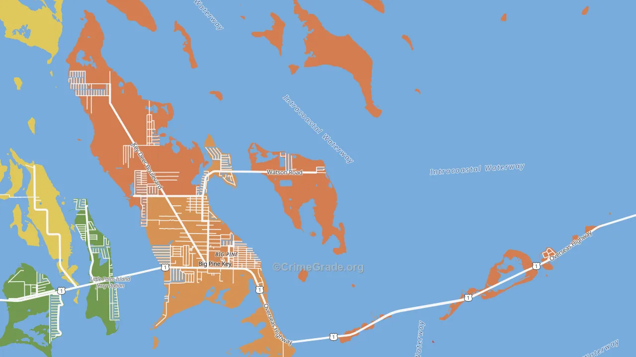 Rock Harbor, FL Map of Robbery Rates