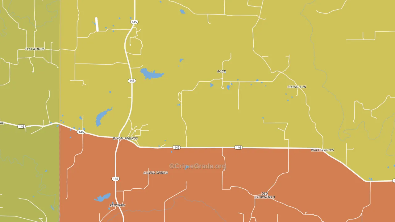 Rock, IL Map of Robbery Rates