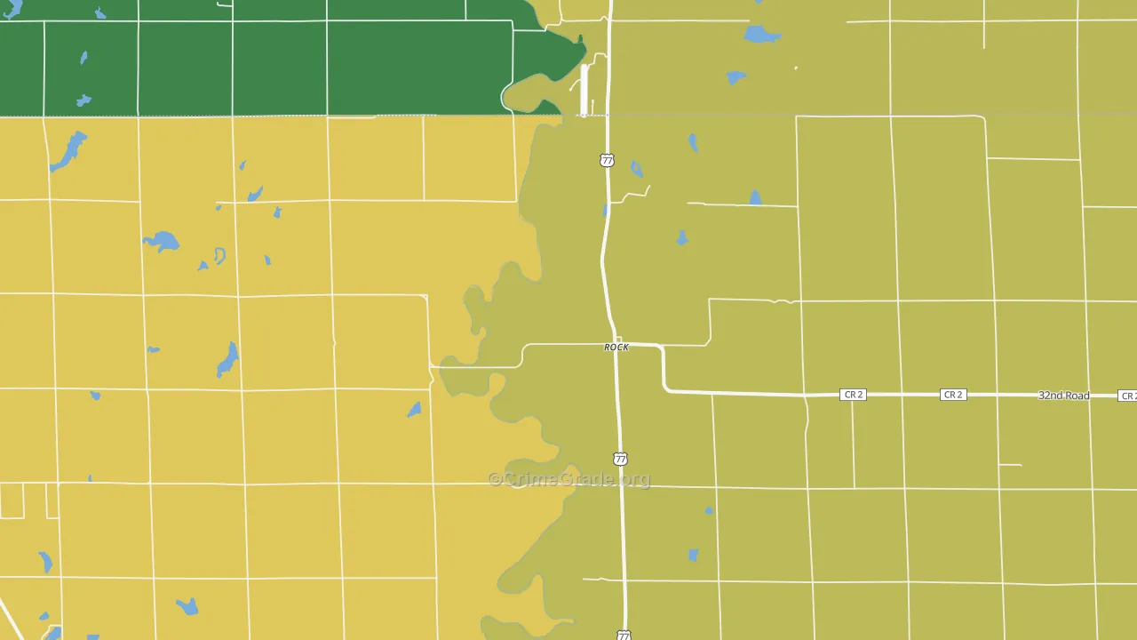 Rock, KS Map of Robbery Rates
