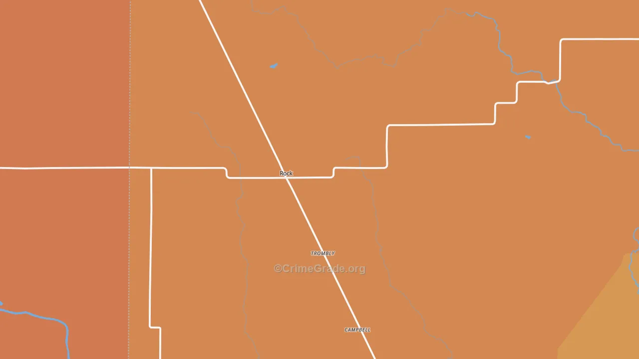 Rock, MI Map of Robbery Rates