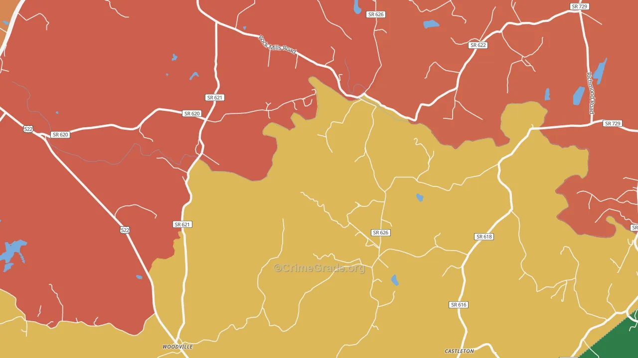 Rock Mills, VA Map of Robbery Rates