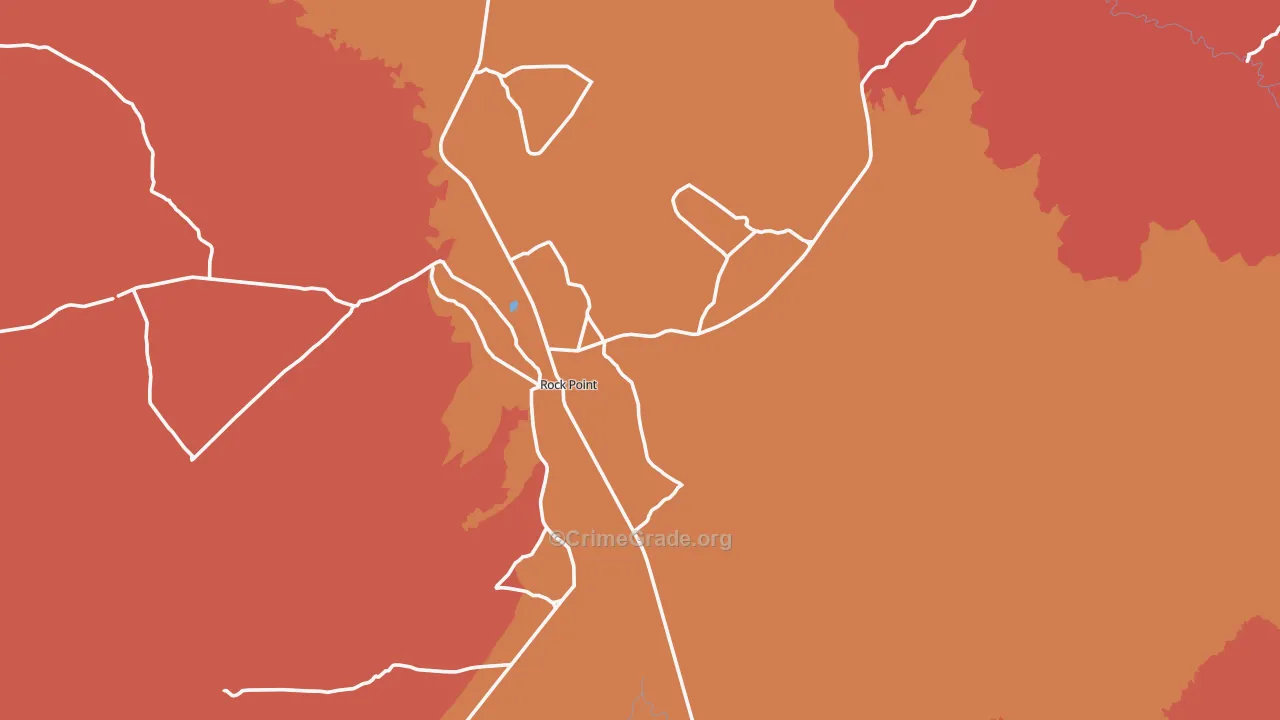Rock Point, AZ Map of Robbery Rates
