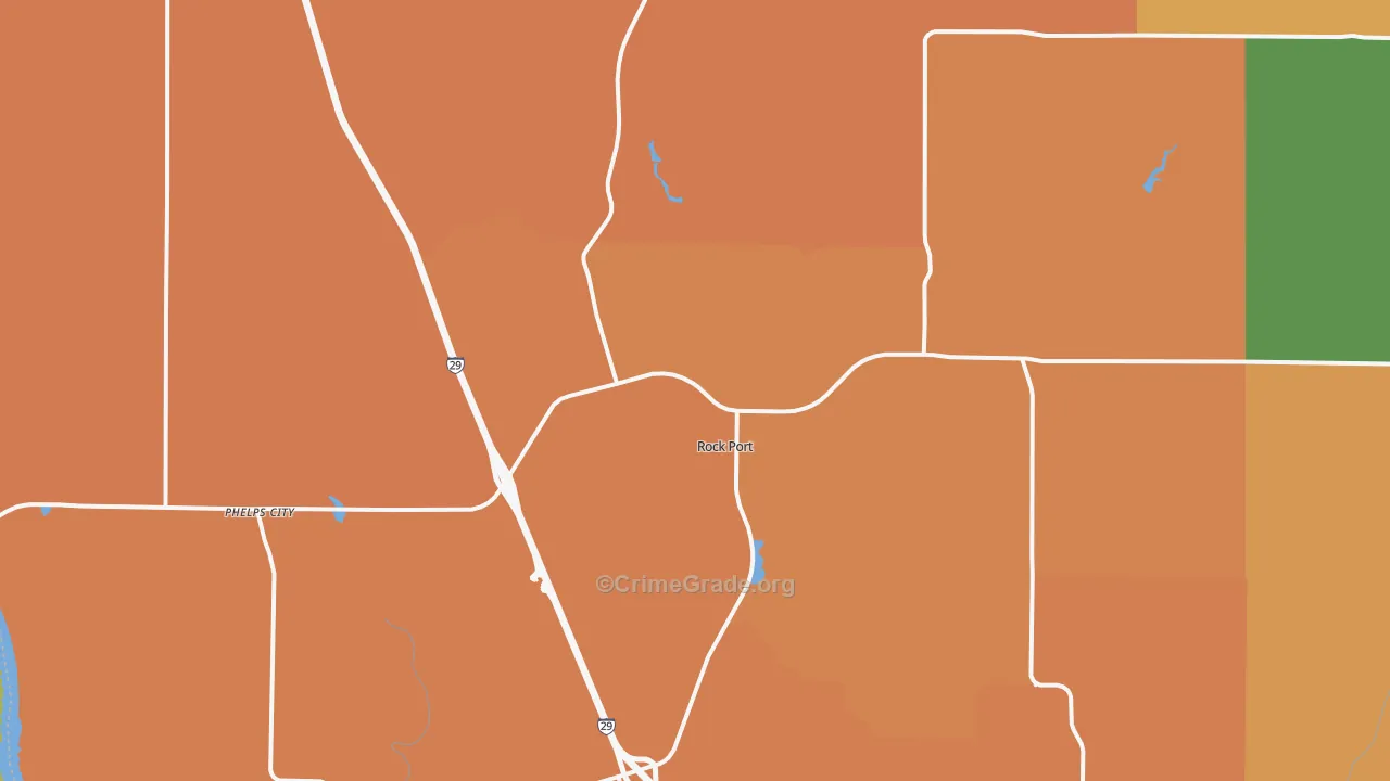 Rock Port, MO Map of Robbery Rates
