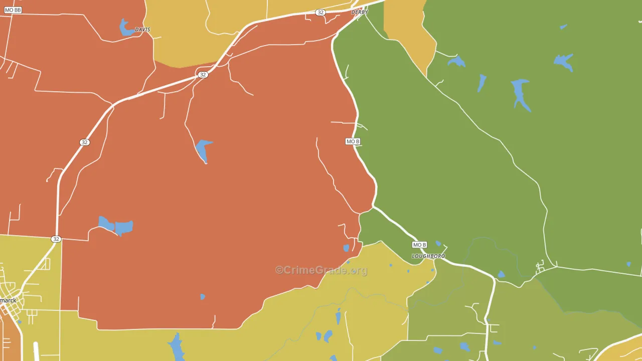 Rock Springs, MO Map of Robbery Rates