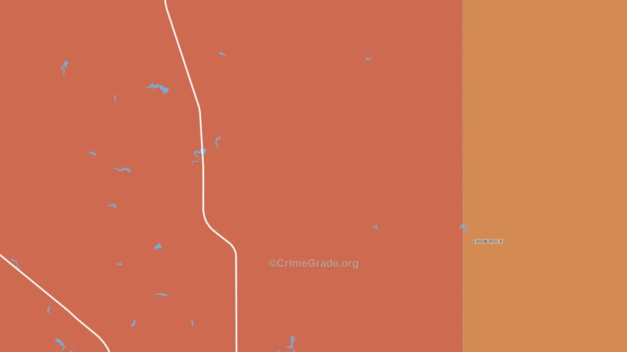 Rock Springs, MT Map of Robbery Rates