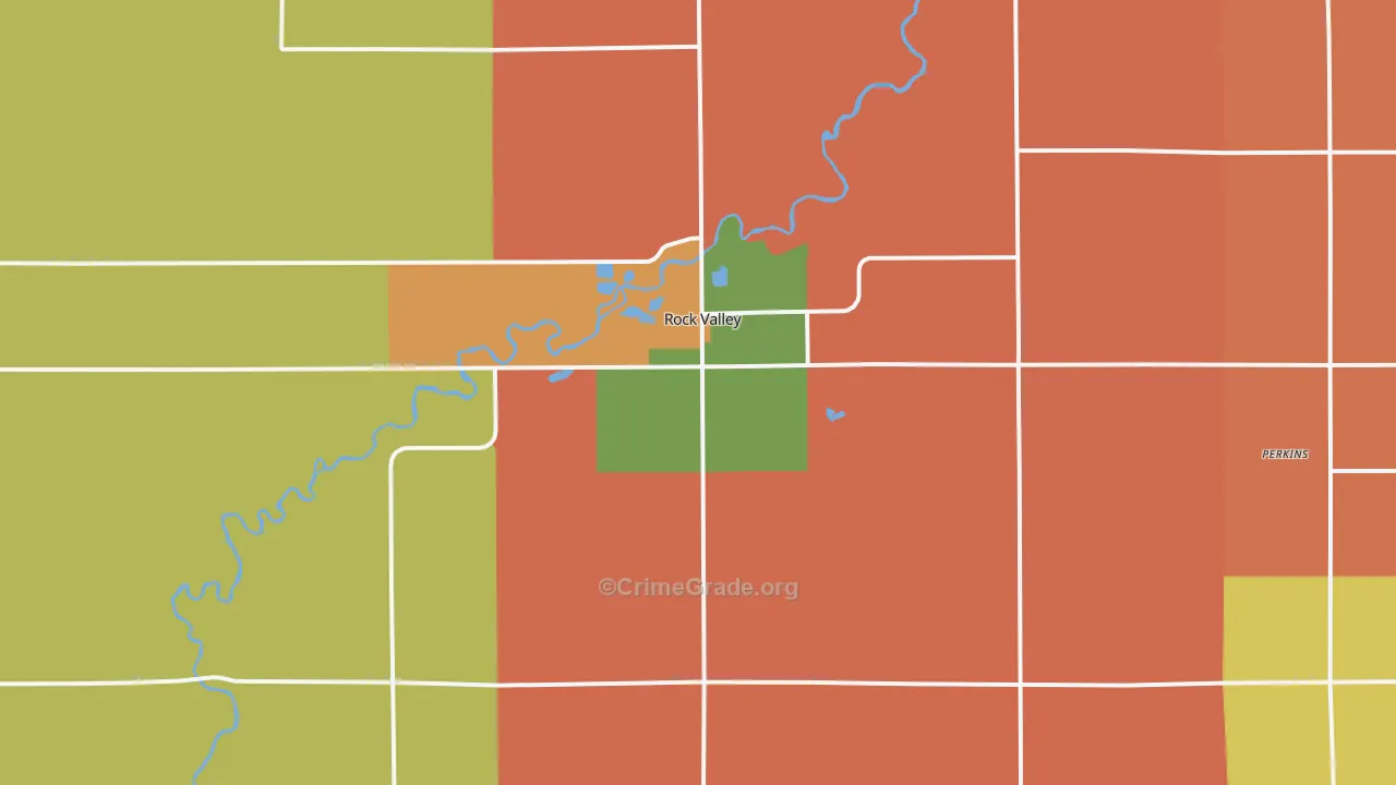 Rock Valley, IA Map of Robbery Rates
