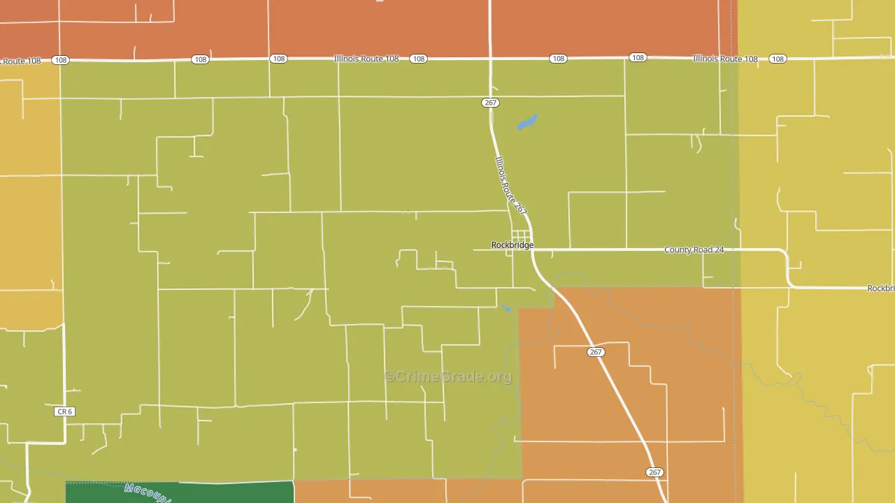 Rockbridge, IL Map of Robbery Rates