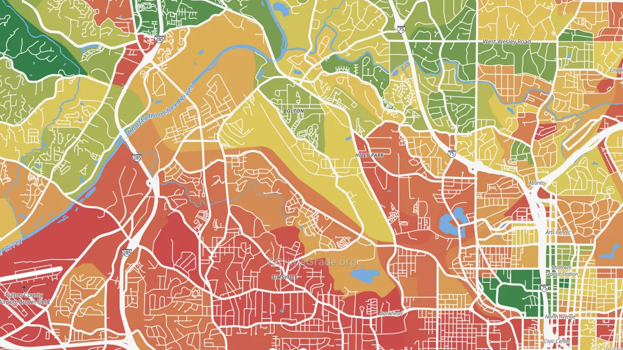 Rockdale, Atlanta, GA Map of Robbery Rates