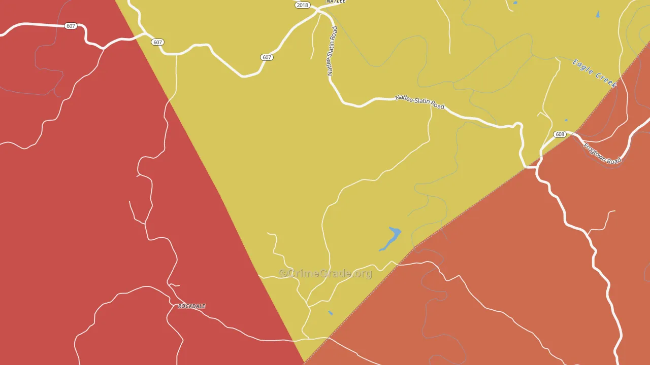 Rockdale, KY Map of Robbery Rates