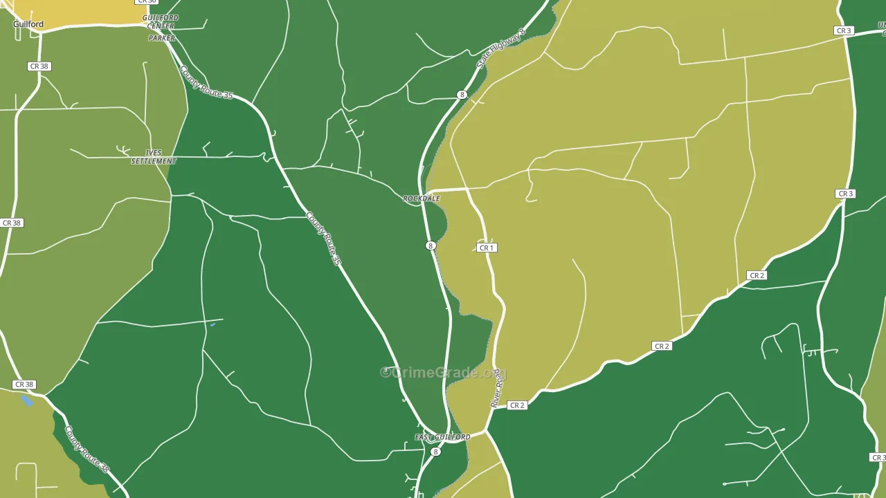 Rockdale, NY Map of Robbery Rates