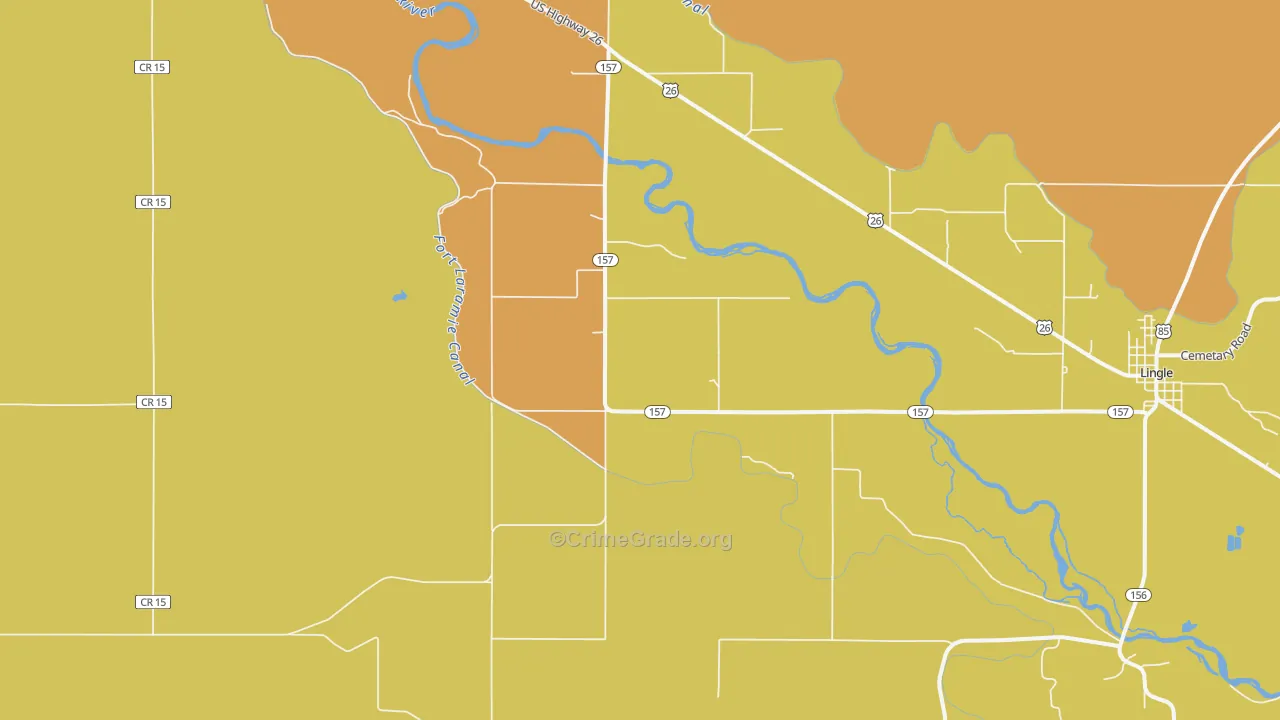 Rockeagle, WY Map of Robbery Rates