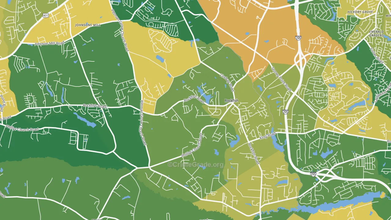 Rockfish, Raeford, NC Map of Robbery Rates