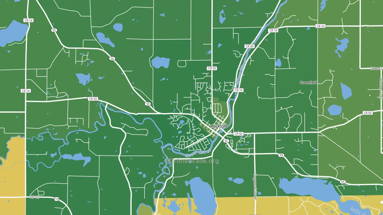 Rockford, MN Map of Robbery Rates