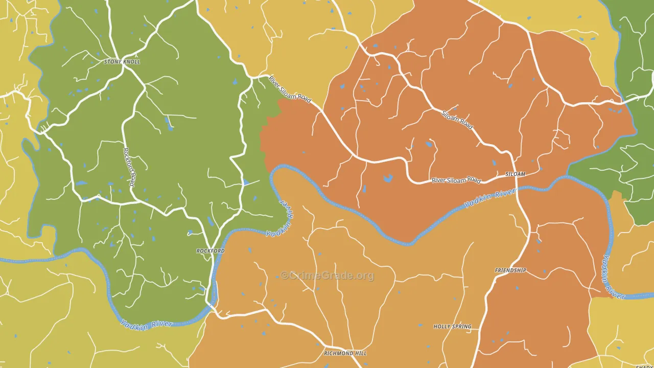 Rockford, NC Map of Robbery Rates