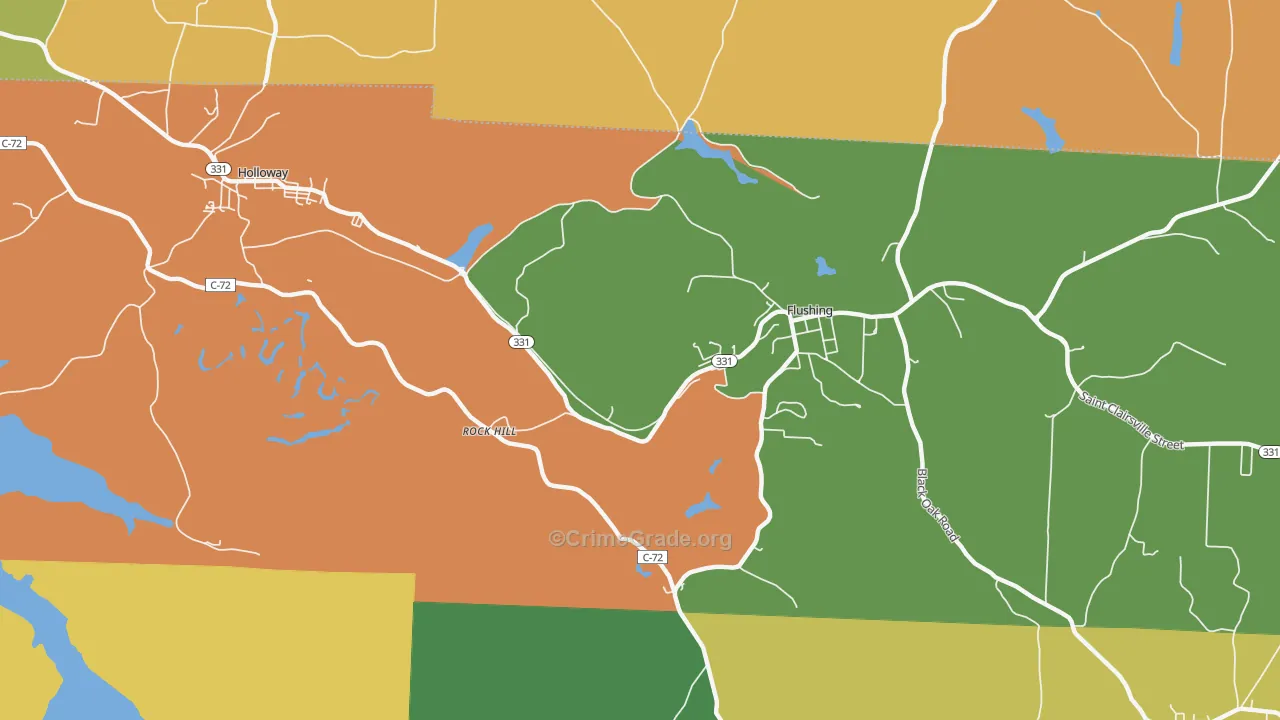 Rockhill, OH Map of Robbery Rates