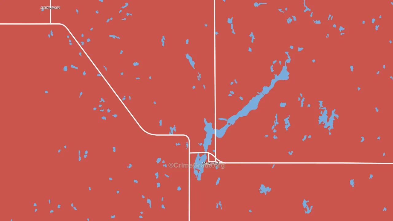 Rocklake, ND Map of Robbery Rates