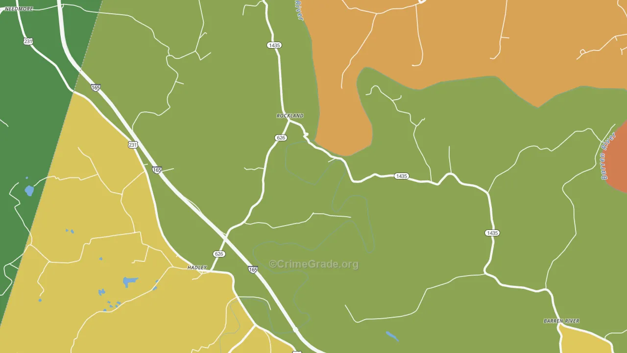 Rockland, KY Map of Robbery Rates