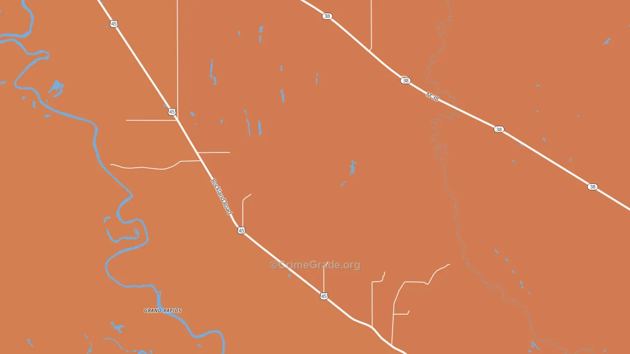 Rockland, MI Map of Robbery Rates