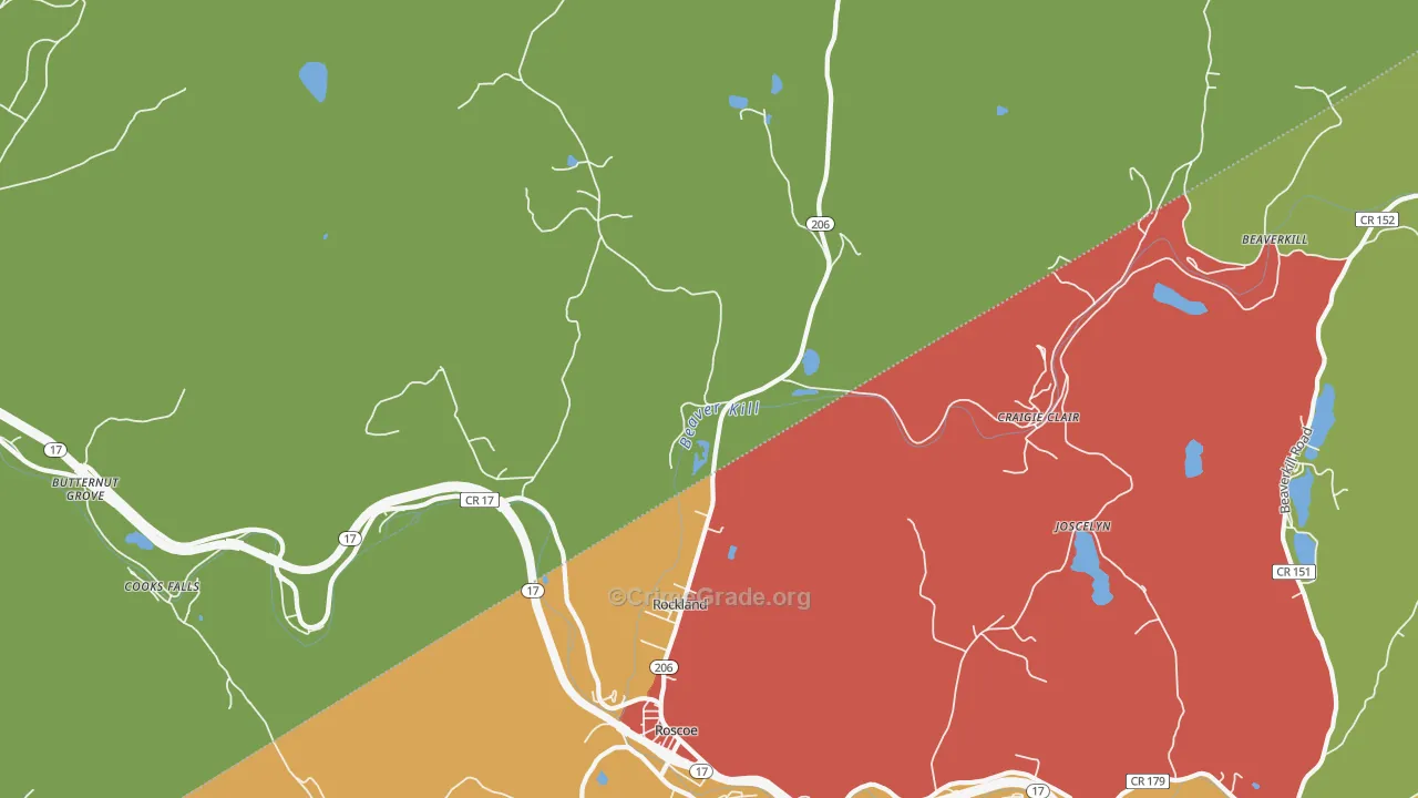Rockland, NY Map of Robbery Rates