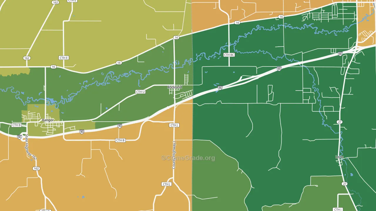 Rockland, WI Map of Robbery Rates