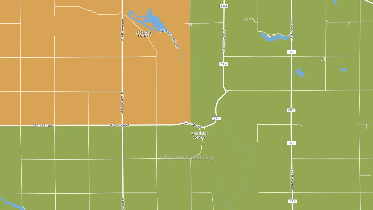 Rockport Colony, SD Map of Robbery Rates