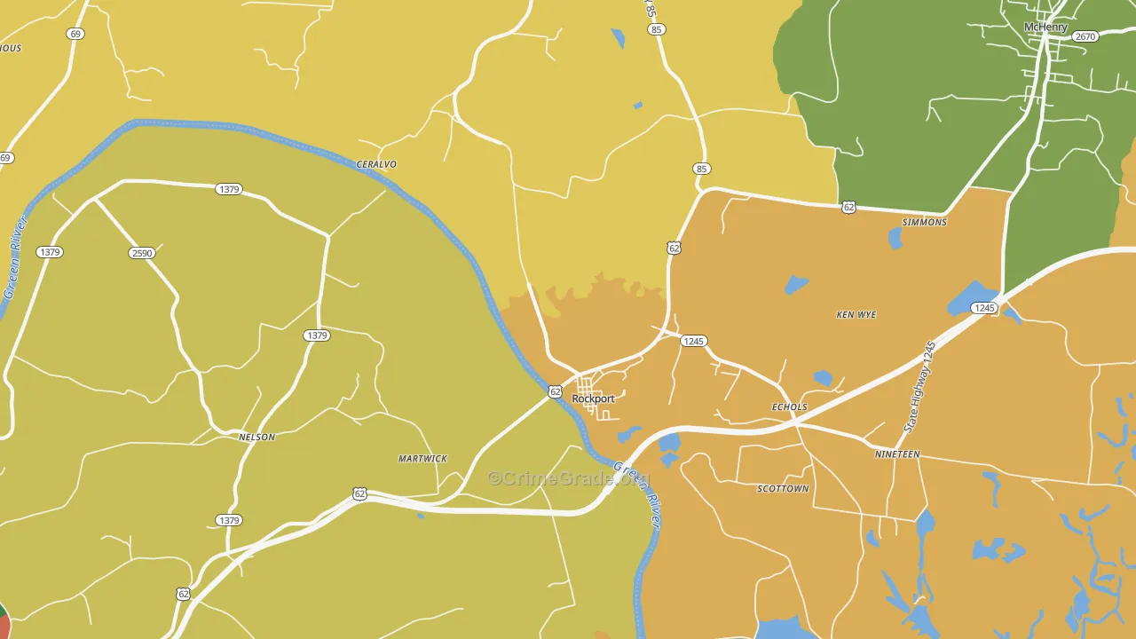 Rockport, KY Map of Robbery Rates