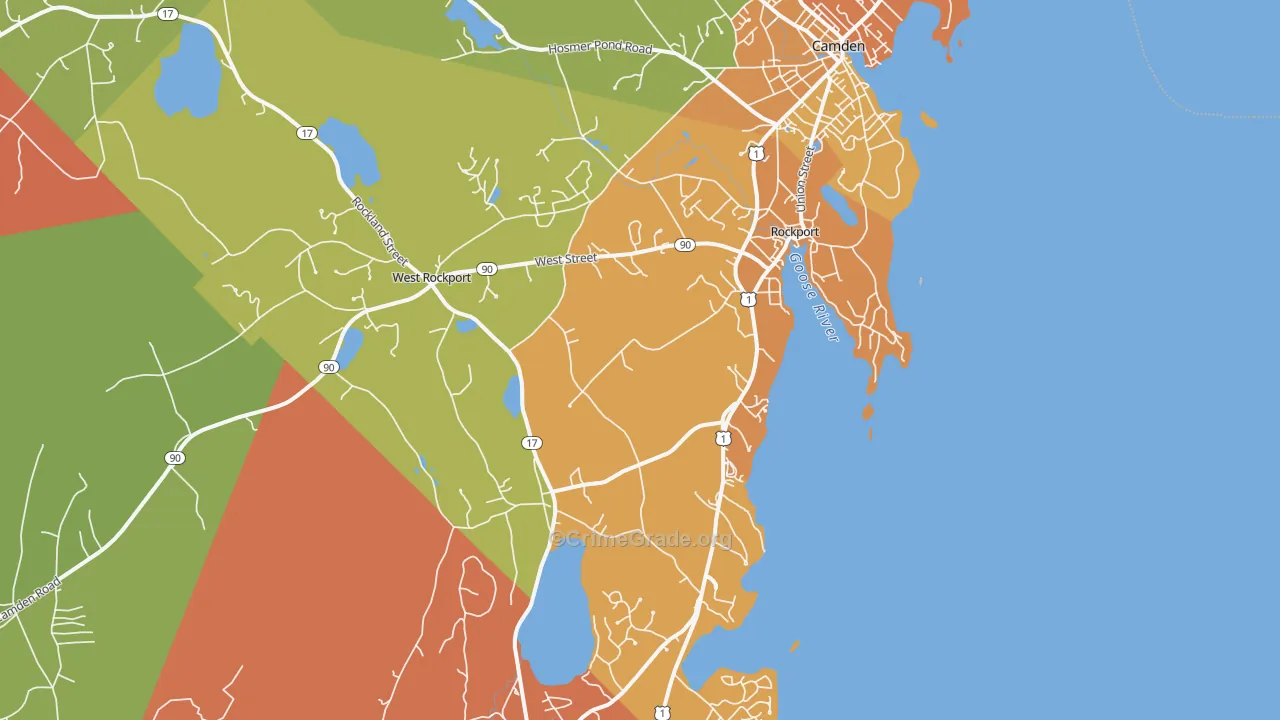 Rockport, ME Map of Robbery Rates