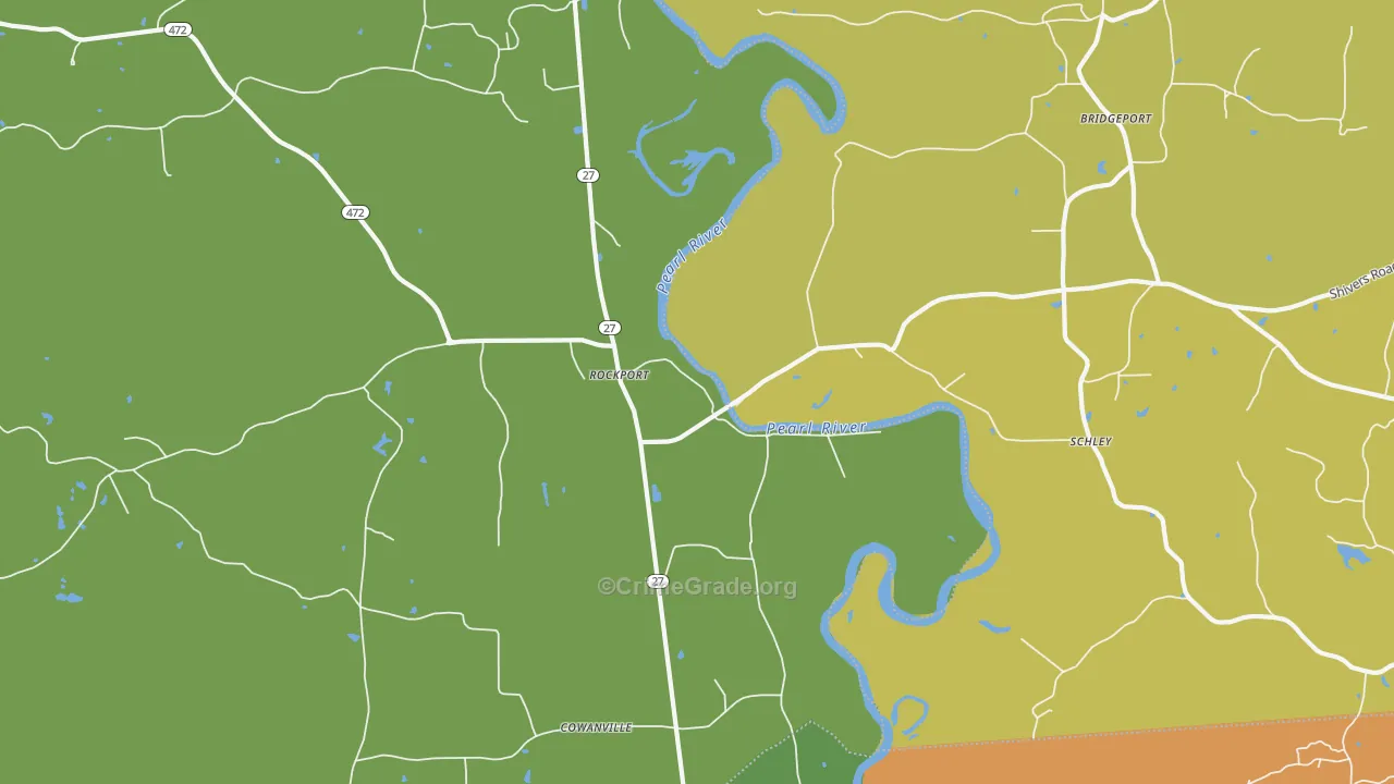 Rockport, MS Map of Robbery Rates