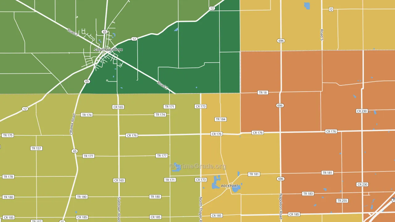 Rockport, OH Map of Robbery Rates
