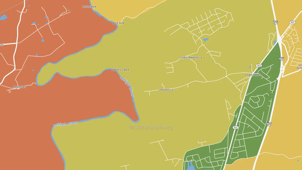 Rockport, PA Map of Robbery Rates